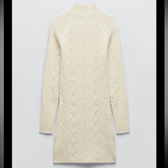 NWT Zara Cable Knit Dress - Picture 7 of 14